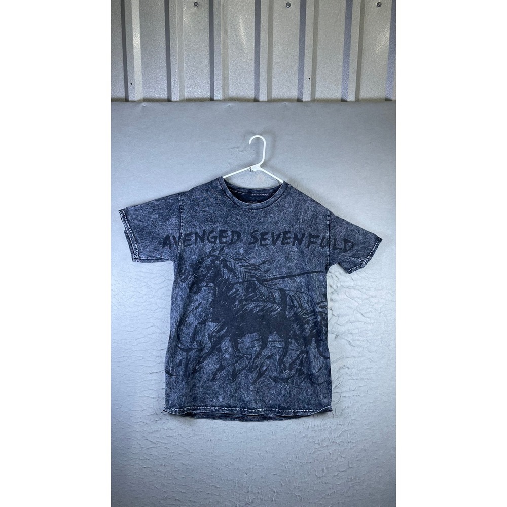 Avenged Sevenfold T Shirt Mens M Grey Excellent Acid Wash Life Is But A Dream